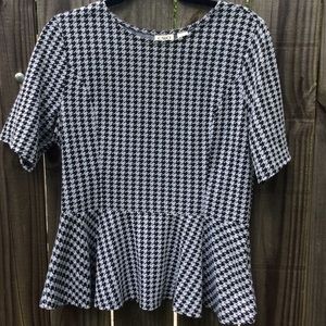 Houndstooth Peplum Top